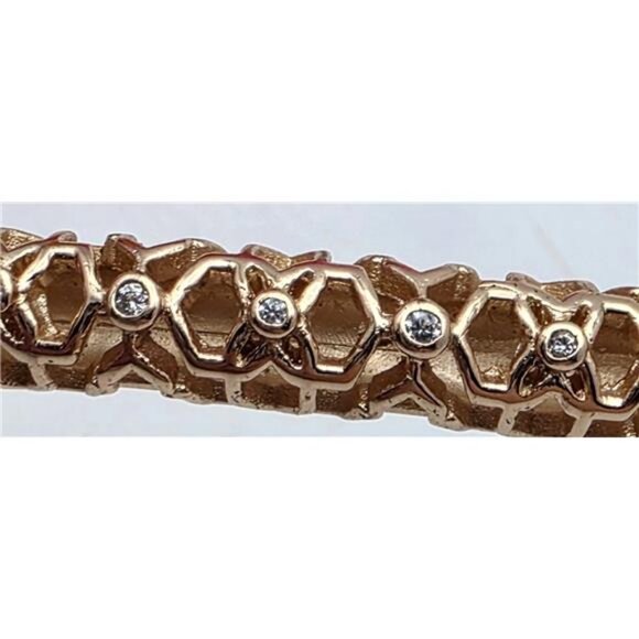 Kendra Scott Rose Gold Filigree Bar Rhinestone Necklace, Adjustable Slider 27″ - Picture 2 of 6